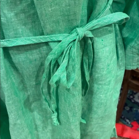 Lilly Pulitzer Belted Linen Pilar Tunic in Gecko Green - Picture 7 of 11